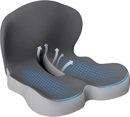 Coussin ergonomique de siège en mousse mémoire, pour le bureau, la voiture, les chaises de jeux et de salle à manger, la sciatique, le soulagement de la douleur de l'os queue et du coccyx, le soutien