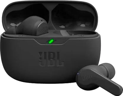 JBL Wave Beam, Écouteurs Intra-Auriculaires sans Fil, Résistance à l'Eau IP54 et IPX2, Appels Mains Libres et Batterie à Autonomie de 32 heures, en Noir