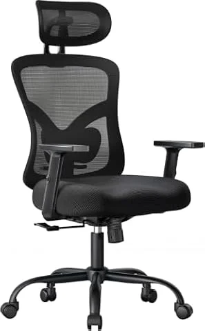 NOBLEWELL Chaise de Bureau Ergonomique avec Support Lombaire, Appui-tête 2D, accoudoirs réglables, Coussin amélioré, Inclinaison à Bascule de 130°, Chaise d'ordinateur pour Bureau à Domicile
