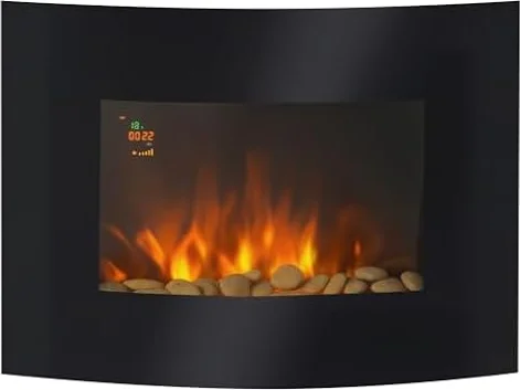 HOMCOM Cheminée Électrique Murale 900/1800 W 65x12,5x50cm Noir