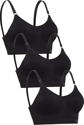 Channo Soutien-Gorge de Sport Confortable et décontracté en sans Armatures et sans Couture, avec Rembourrage Amovible - Lot de 3, Noir, L/XL