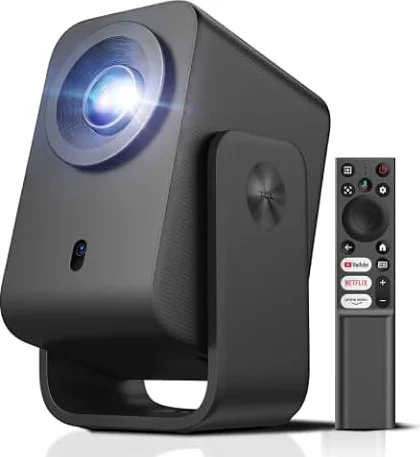 TCL C1 Videoprojecteur 4K Compatibilité, Natif 1080P, Audio Dolby 8 W, Netflix Certifié, Smart Google TV Intégré, Auto Focus/Keystone, Wi-FI Bluetooth, Pivotant à 285° Mini Projecteur Video Portable