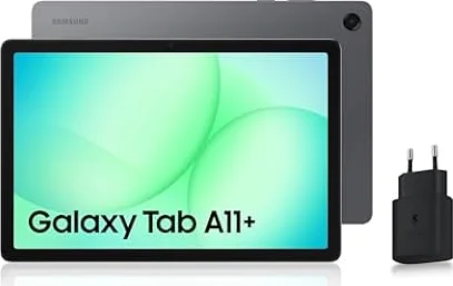 Samsung Galaxy Tab A11+ WiFi 11" 128Go, Tablette Android IA, Design Fin et Épuré, Écran 90Hz, RAM 6 Go, 4 Haut-Parleurs, Dolby Atmos, Gris, Chargeur Secteur Rapide 25W Inclus, Version FR