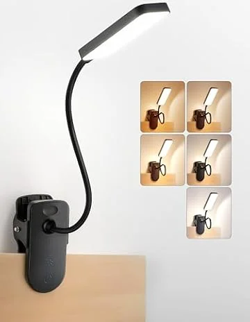 Lampe de Lecture,9 Niveaux de Luminosité+5 Couleur Lampe de Bureau Sans Fil