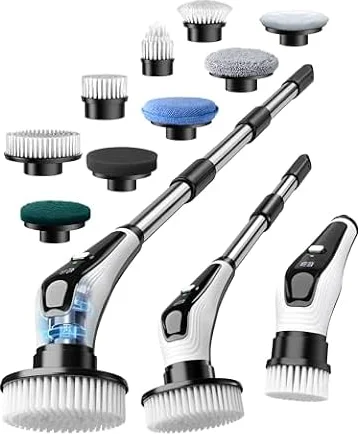 Brosse de Nettoyage Électrique Rotative avec 9 Têtes, Étanche IPX8