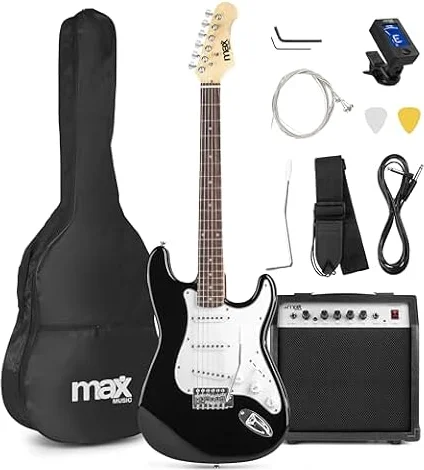 MAX GigKit Pack Guitare Électrique Amplificateur 40W Accessoires Noir