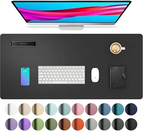Aothia Sous-main de bureau,Grand tapis de souris, 80 x 40cm, Noir