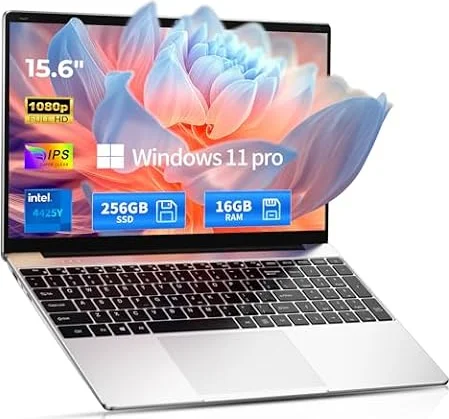 SAGAWHALE Ordinateur portable traditionnel Window 11 Pro 2026 avec écran FHD IPS de 15,6", 16 Go de RAM, 256 Go SSD, léger et portable avec Office 365