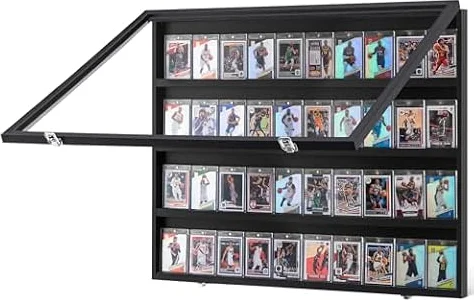 VEVOR Présentoir pour 36 Cartes de Sport, 775x617x55 mm, vitrine d'affichage pour Cartes de Football, Protection UV 98 % en Verre PC Transparent verrouillable pour Cartes à Collectionner, Basket-Ball