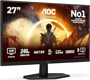 AOC Gaming Moniteur Q27G42ZE 27 Pouce 260Hz Fast IPS Dalle, 1ms GtG, HDR10, G-Sync Compatible, (2560x1440 HDMI 1x 2.0) Noir