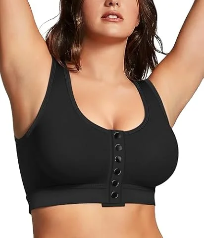 Junlan Soutien-Gorge Postopératoire pour Femme Sport Fermeture Devant sans Armature Brassiere Yoga Rembourrage sous-vêtements
