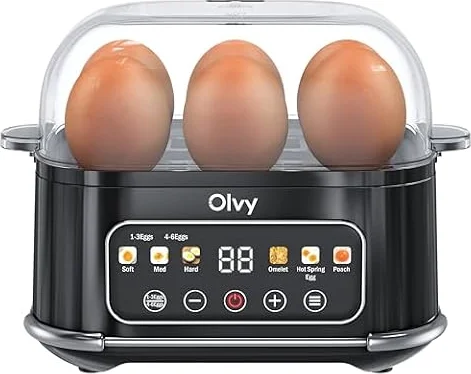 Olvy Cuiseur Oeuf Electrique Minuteur LCD Cuisson Precise