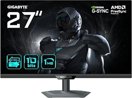 GIGABYTE G27UP Moniteur de Jeu 27” 4K UHD - Mode Double (4K 160Hz ou FHD 320Hz), 3840 x 2160, 1ms, 400 CD/m², FreeSync Premium, HDR10, HDMI 2.1, DisplayPort 1.4