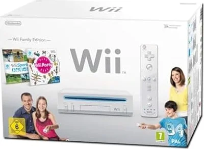 Pack Wii Family Edition : Console de jeu Wii + Wii Sports + Wii Party + Contrôleur Nunchuk + Wii Motion Plus - Blanc