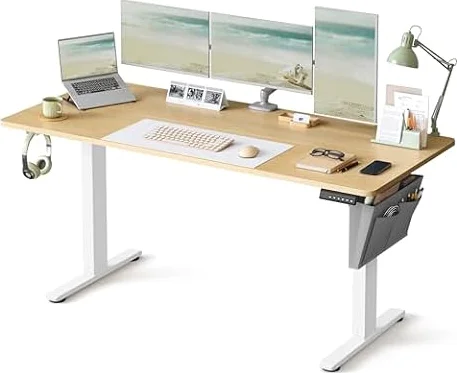 SONGMICS Bureau Électrique Assis-Debout Réglable, 70 x 160 x (72-120) cm