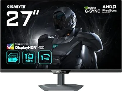 GIGABYTE G27U Moniteur de Jeu 27” 4K UHD - Mode Double (4K 160Hz ou FHD 320Hz), 3840 x 2160, 1ms, 350 CD/m², FreeSync Premium, DisplayHDR400, HDMI 2.1, DisplayPort 1.4