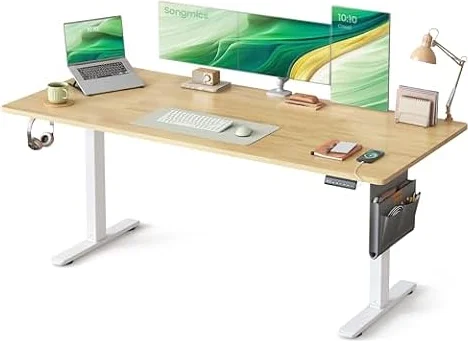 SONGMICS Bureau Électrique Assis-Debout Réglable, 80 x 180 x (72-120) cm