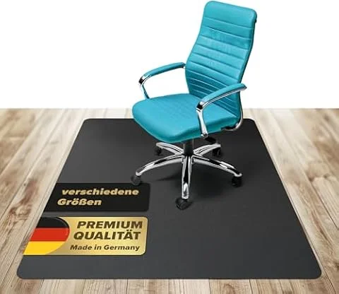 Kaiser Tapis de protection de sol noir pour chaise et bureau, différentes tailles, sous-main antidérapant pour chaise de bureau, fabriqué en Allemagne
