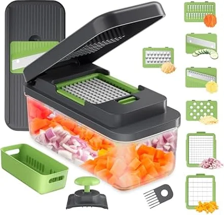 Ibergrif M524-7 Coupe Légumes, Mandoline 7 en 1 Multifonction
