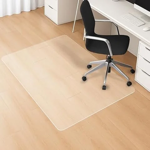 HOMEK Tapis Chaise de Bureau, 75x120cm Grand Tapis Transparent en PVC