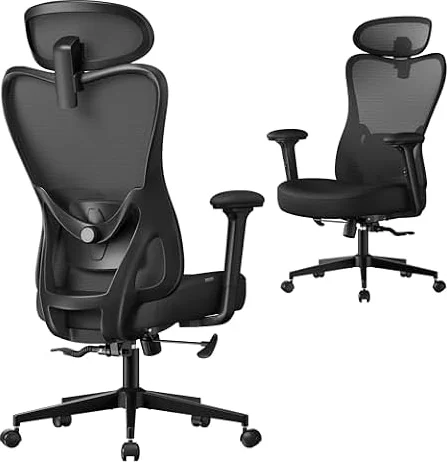 SONGMICS Chaise de Bureau Ergonomique, Supporte Jusqu’à 150 kg