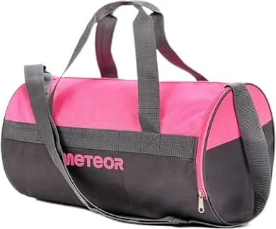 Sac de Sport 25L Femme Homme Enfant Fille Bag Sac Voyage Bagage Duffel Fitness Gym Vacances bandoulière Fitness Travail avec Compartiment à Chaussures Séparé (25 L, Rose/Gris)