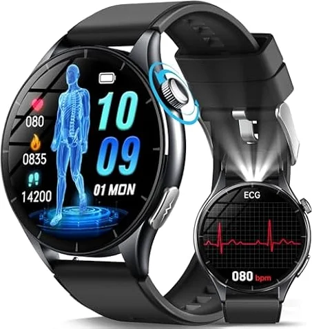 2026 Montre Connectée Homme avec ECG/HRV/Tension Artérielle/Sport/Sommeil