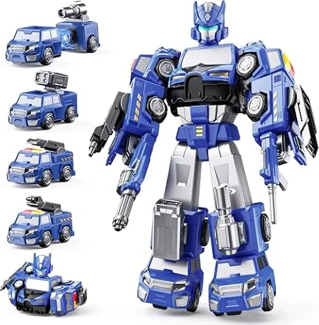 5 en 1 Robot Transform Jouet 5 6 Ans Garçon,Transforming Voiture
