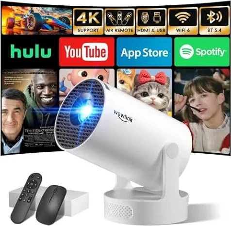 [Apps intégrées & 2026 Upgraded] Vidéoprojecteur avec WiFi 6 et Bluetooth