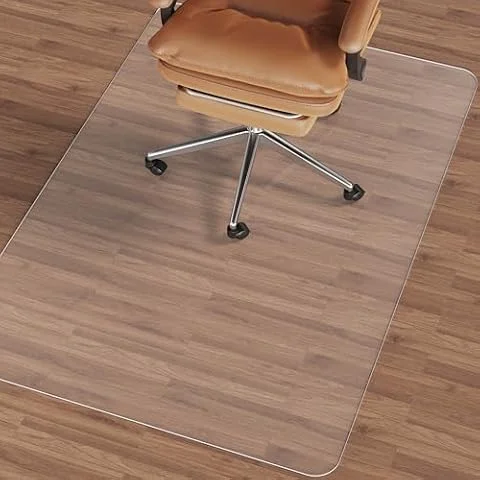NATRKE Tapis protège-Sol pour Chaise, Grand Tapis pour Protection de sols durs Transparent PVC en Bois de Protection de Plancher pour Bureau à Domicile, sans BPA et sans phtalate 92x122cm (3'x4')