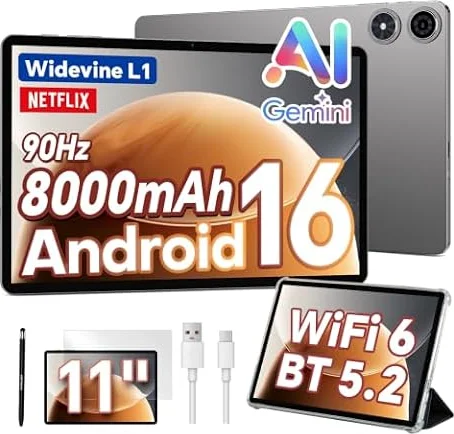 TECLAST P50T Tablette 11" 90Hz, Android 16,8000mAh,16Go+128Go+5To,WiFi 6