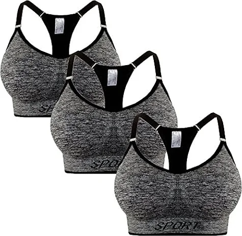 Libella Soutien Gorge de Sport Femme Dos Croisé Maintien Élevé Grande Taille Brassière sans Armature avec Coussinets Course Tennis Fitness Yoga 3714-3-GE L/XL