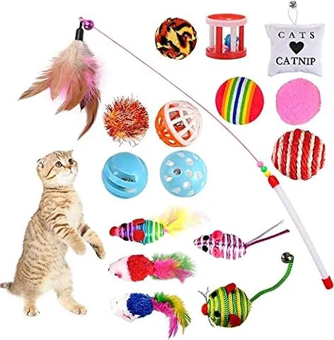 GOLDGE Jouets Chat Interactif, 16 pièces Jouets Chat