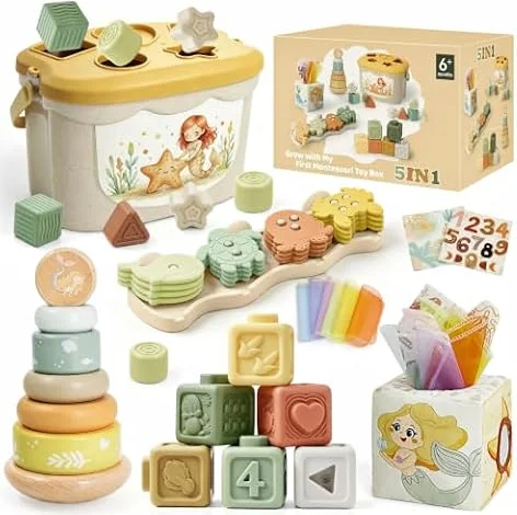 Jouet Bebe 6 Mois, 5 en 1 Jeux Éveil Bébé 6-12 Mois, montessori 6 8 9 mois