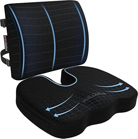 FORTEM Coussin Lombaire d'Assise Ergonomique, Chaise Bureau, Voiture L